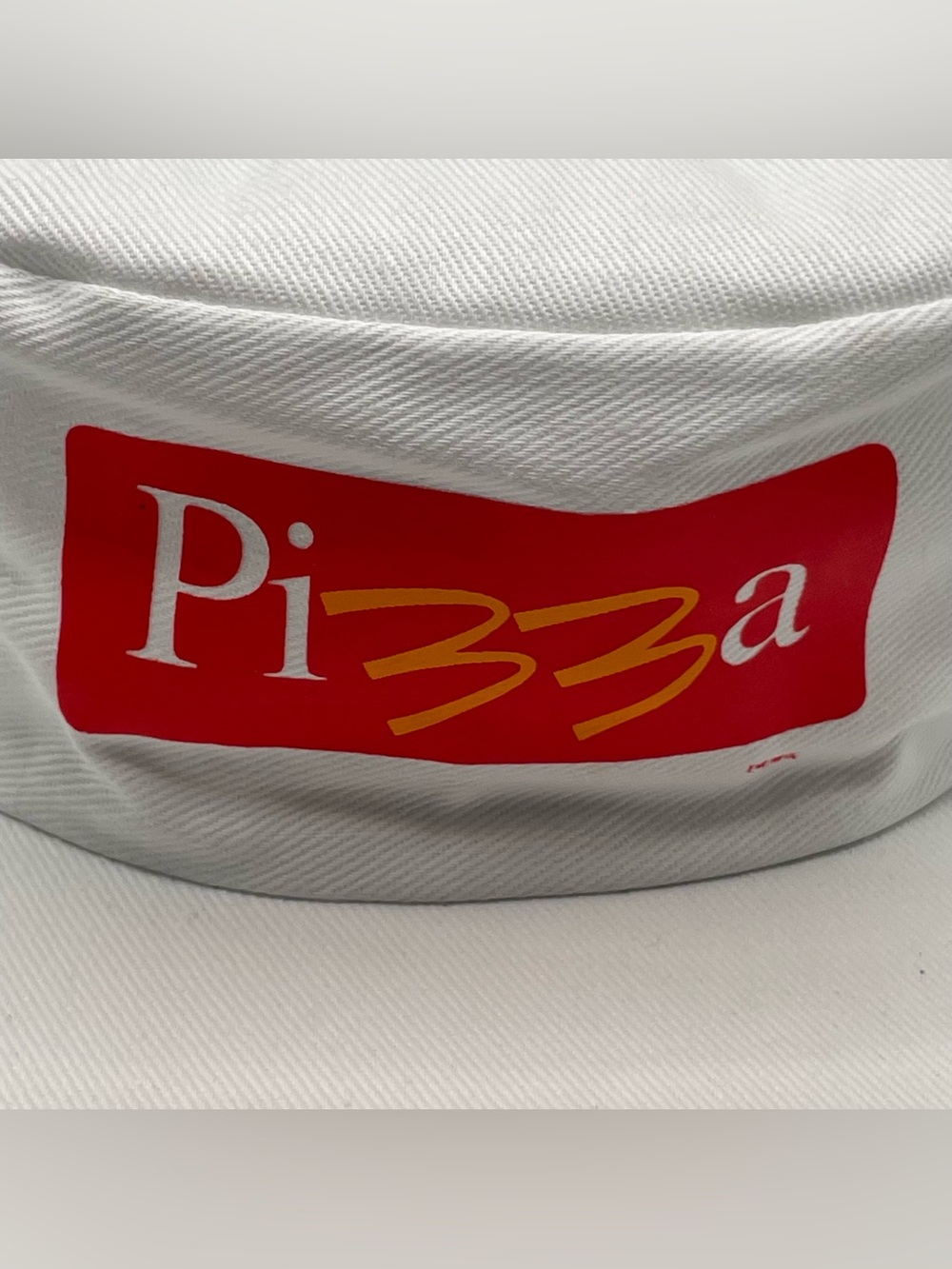 VTG McDonald's Pizza Employee Painter Cap White Red Late 1980s